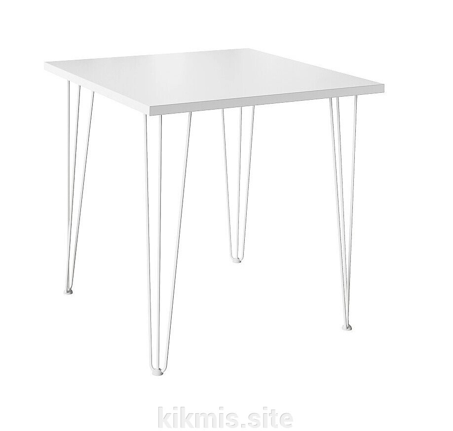 Стол для кафе Крис 750х750 ЛДСП белый\опоры белые от компании Интернет - магазин Kikmis - фото 1