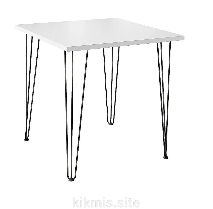 Стол для кафе Крис 750х750 ЛДСП белый\опоры черные от компании Интернет - магазин Kikmis - фото 1