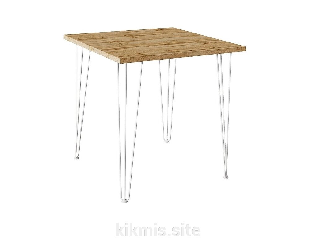 Стол для кафе Крис 750х750 ЛДСП дуб\опоры белые от компании Интернет - магазин Kikmis - фото 1