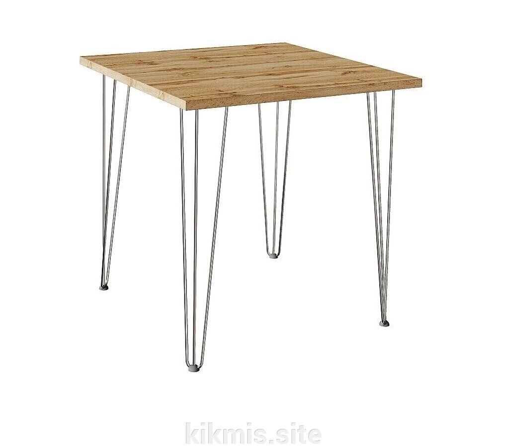 Стол для кафе Крис 750х750 ЛДСП дуб\опоры хром от компании Интернет - магазин Kikmis - фото 1