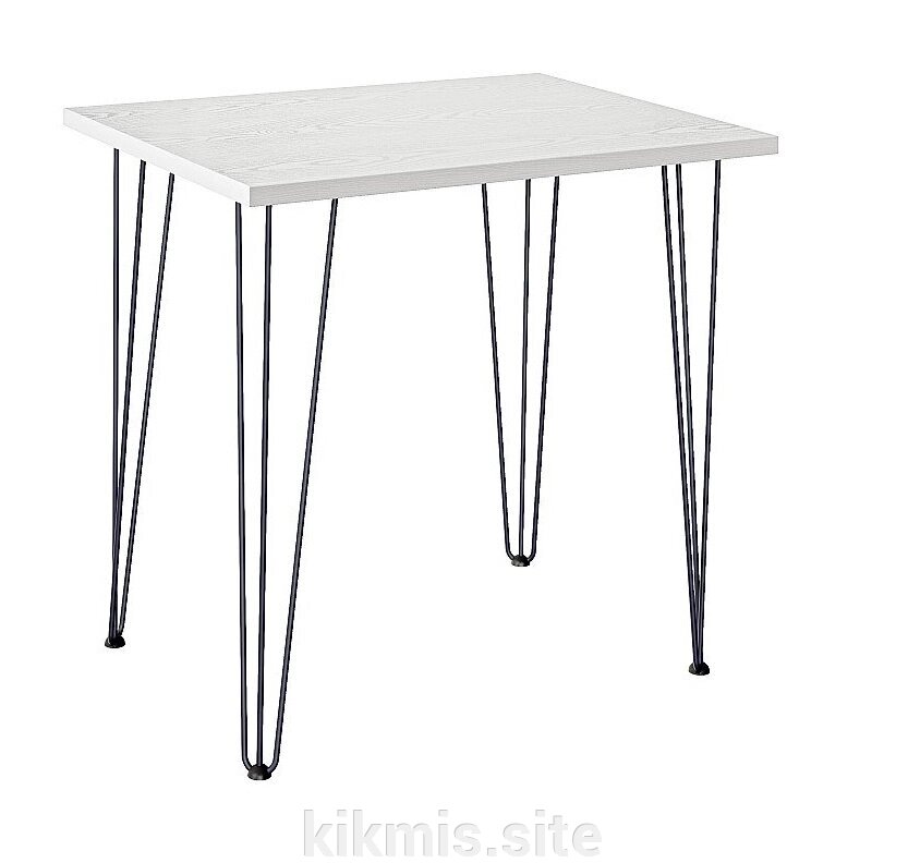 Стол для кафе Крис 800х590 ЛМДФ белый\опоры черные от компании Интернет - магазин Kikmis - фото 1