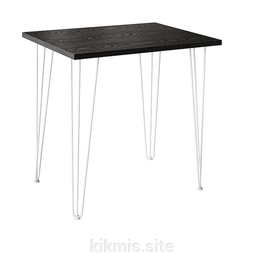 Стол для кафе Крис 800х590 ЛМДФ черный\опоры белые от компании Интернет - магазин Kikmis - фото 1