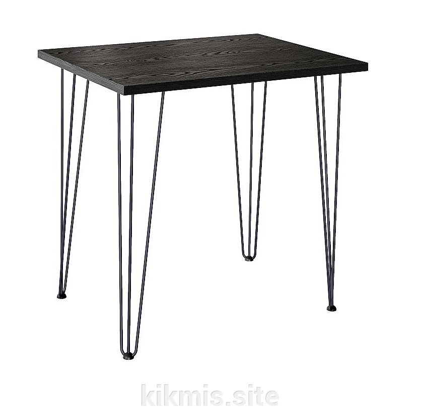 Стол для кафе Крис 800х590 ЛМДФ черный\опоры черные от компании Интернет - магазин Kikmis - фото 1