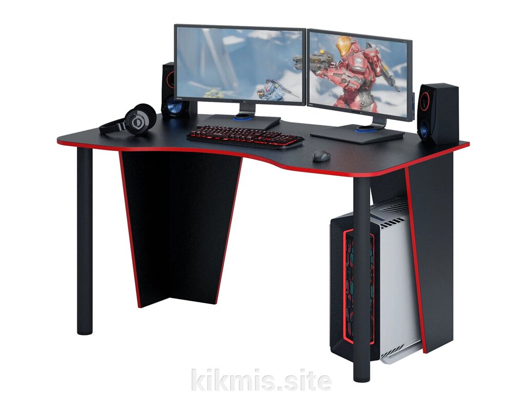 Стол игровой МФ Мастер Таунт-2 Черный/Красный от компании Интернет - магазин Kikmis - фото 1