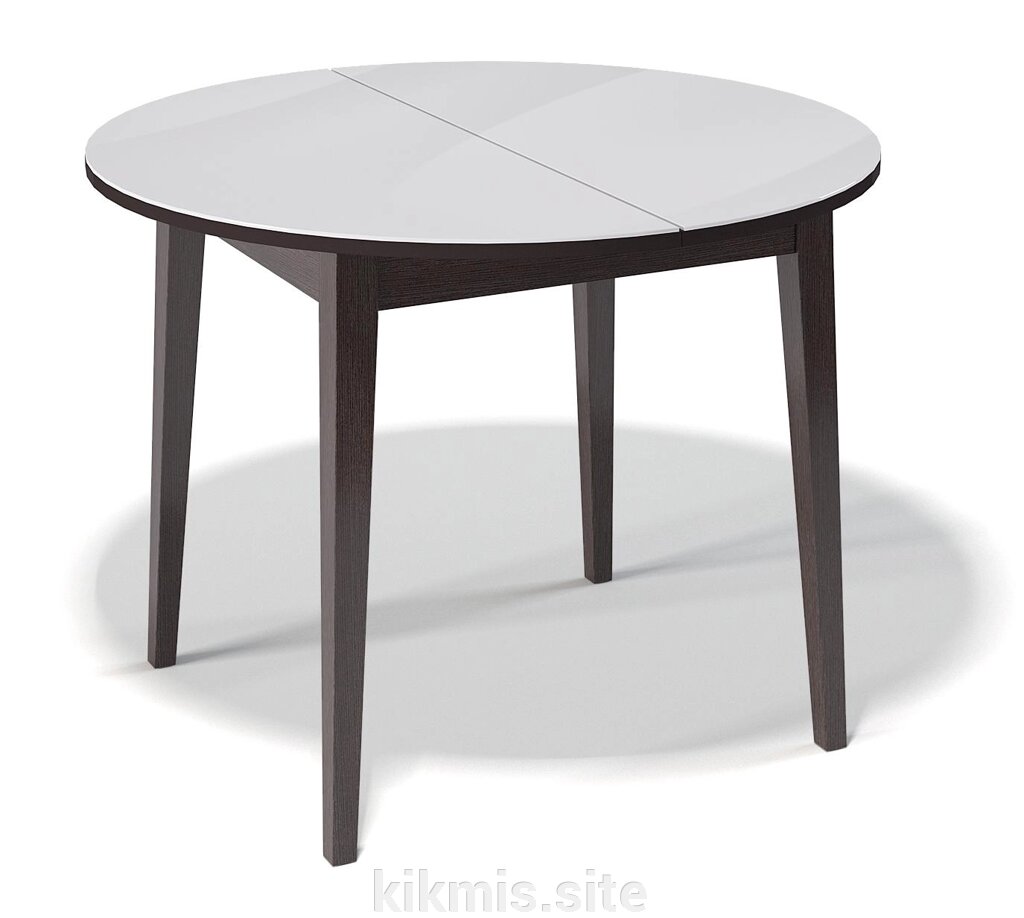 Стол обеденный Kenner 1000М венге/стекло белое глянец от компании Интернет - магазин Kikmis - фото 1
