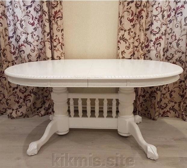 Стол обеденный овальный Азия белый (160/200/240х106) от компании Интернет - магазин Kikmis - фото 1