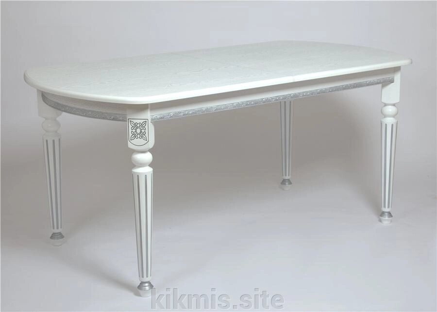 Стол обеденный овальный "Милорд-170" (90х170х220 / белый/патина серебро) RB от компании Интернет - магазин Kikmis - фото 1