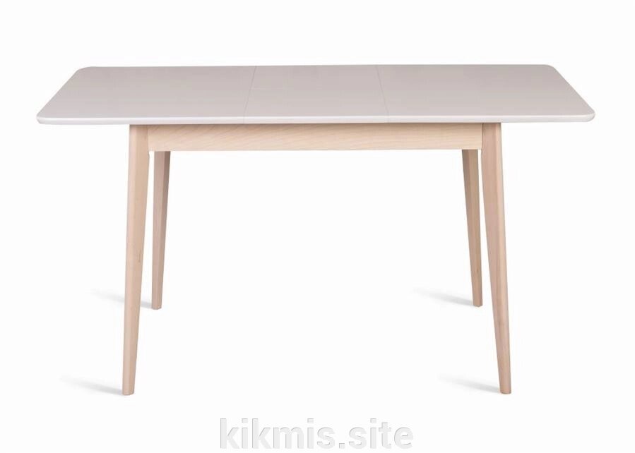 Стол обеденный прямоугольный Рэй-1200 (80х120(155) х75 беленый дуб/белая эмаль) RB от компании Интернет - магазин Kikmis - фото 1