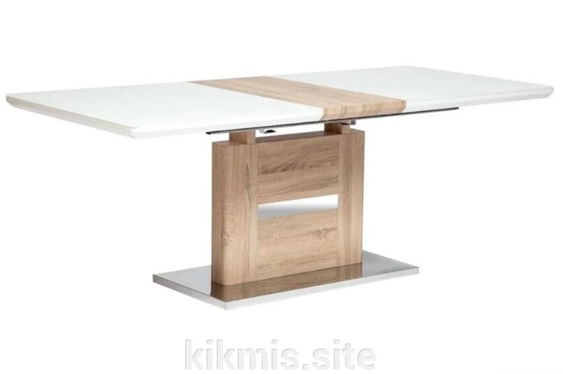 Стол обеденный раскладной «Foster»/Фостер 160/200x90х75 (Pure white мдф, стекло) TCH от компании Интернет - магазин Kikmis - фото 1