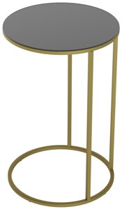 Стол придиванный Калифорния Остин Glass Черная лакобель/Золото