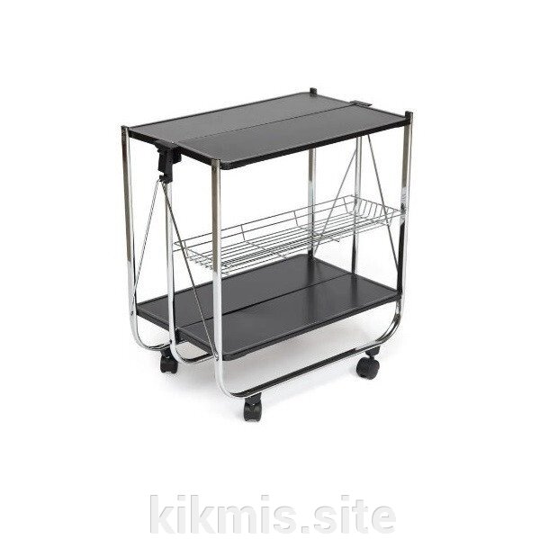 Столик сервировочный складной на колесиках SC-5119 чёрный (хром) TCH от компании Интернет - магазин Kikmis - фото 1