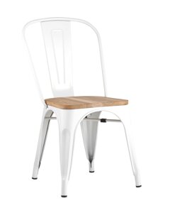 Стул Stool Group TOLIX WOOD Белый глянцевый/Светлое дерево