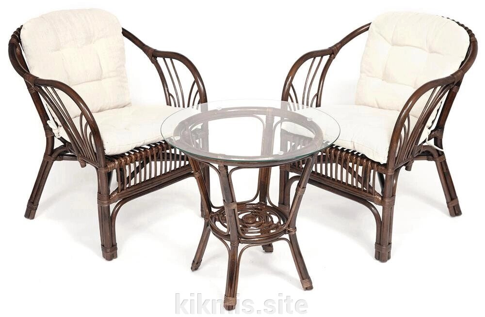 ТЕРРАСНЫЙ КОМПЛЕКТ " NEW BOGOTA " (2 кресла + стол) /с подушками/ от компании Интернет - магазин Kikmis - фото 1