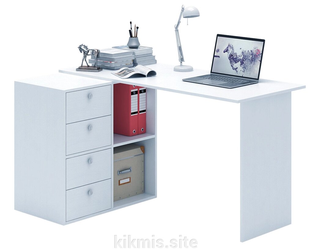 Угловой стол МФ Мастер Прайм-67 белый от компании Интернет - магазин Kikmis - фото 1