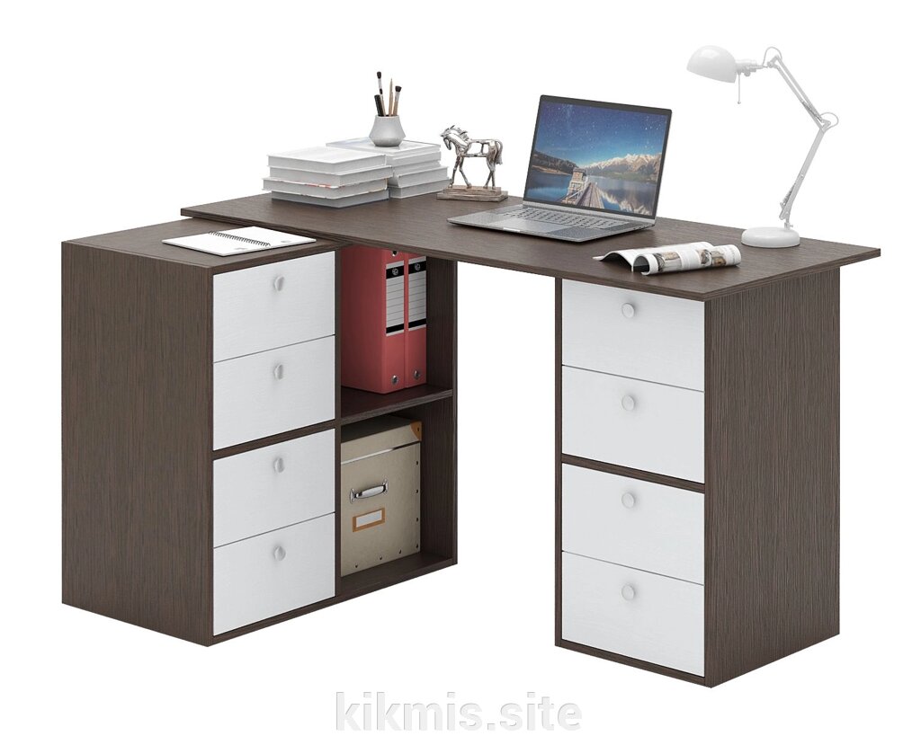 Угловой стол МФ Мастер Прайм-76 венге / белый от компании Интернет - магазин Kikmis - фото 1
