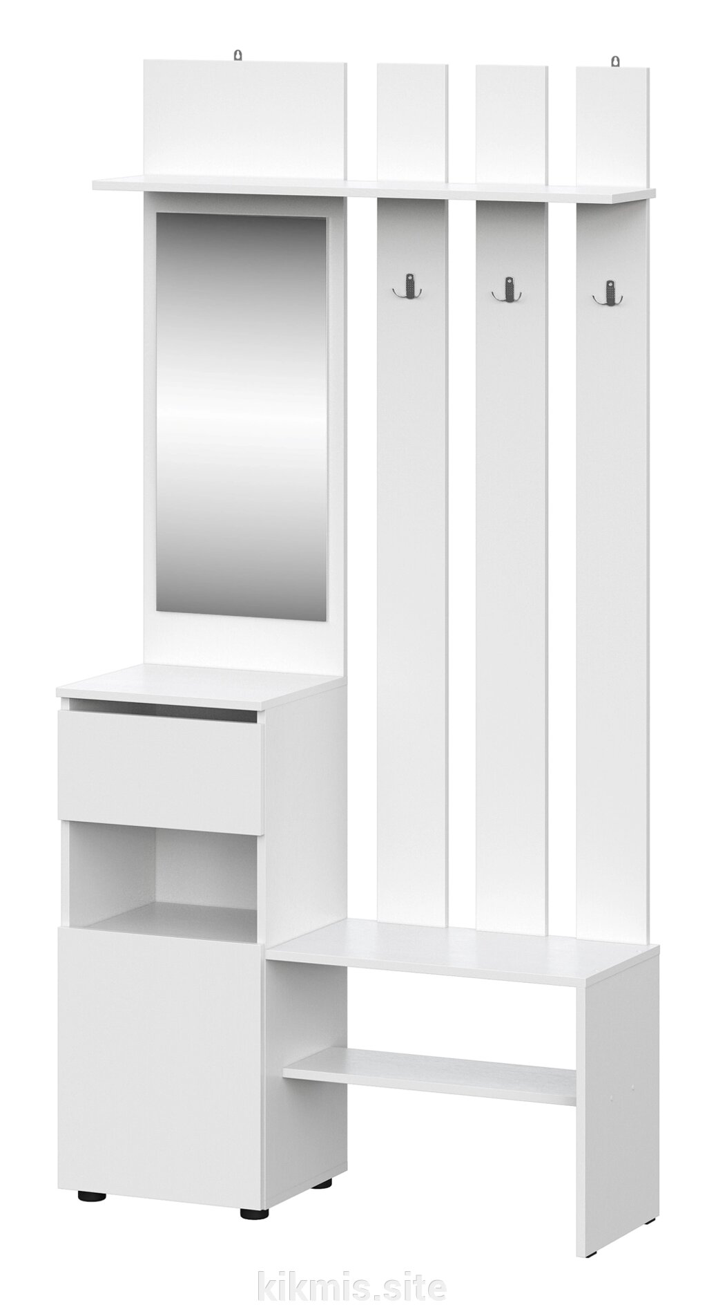 Вешалка с зеркалом SV-мебель Токио (Серия 2) Белый Текстурный от компании Интернет - магазин Kikmis - фото 1