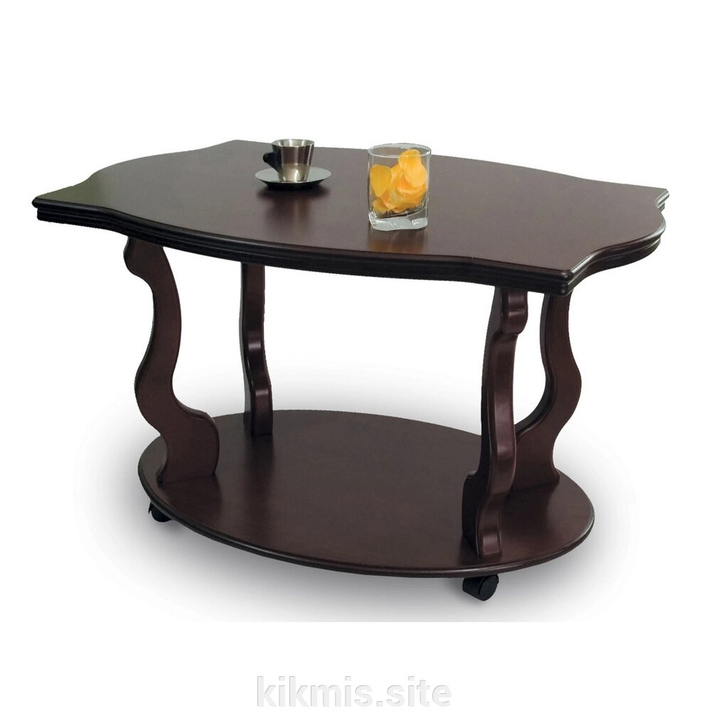 Журнальный столик Берже 3 темно коричневый (на колесах) от компании Интернет - магазин Kikmis - фото 1
