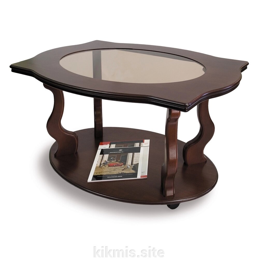 Журнальный столик Берже 3С темно коричневый (на колесах) от компании Интернет - магазин Kikmis - фото 1