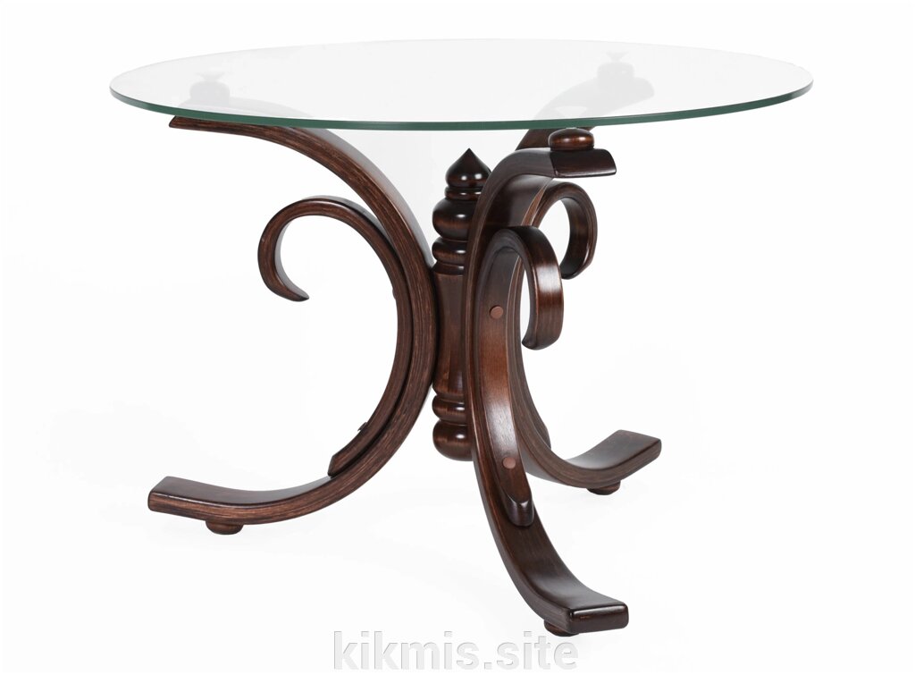 Журнальный столик Миледи темно-коричневый/прозрачное от компании Интернет - магазин Kikmis - фото 1