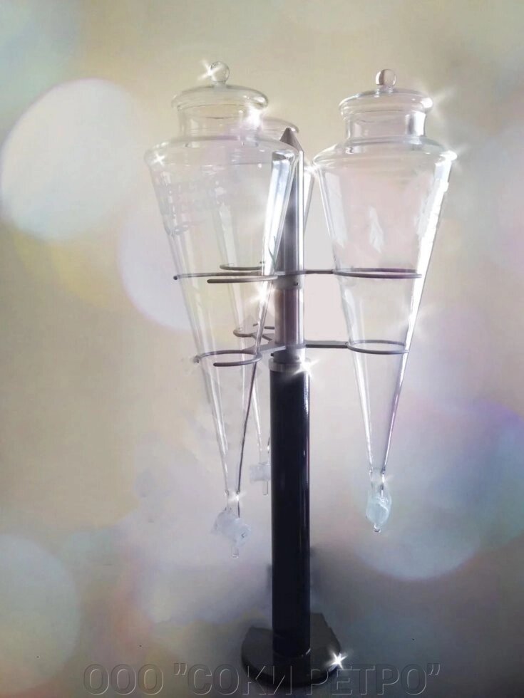 Колбы для сока 3 шт, боросиликатное стекло, стеклянный кран от компании ООО "СОКИ РЕТРО" - фото 1