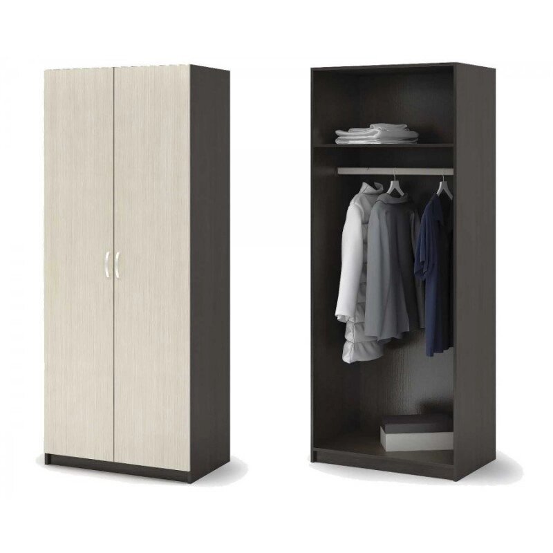 Шкаф для одежды офисный Ш-2 двухстворчатый двухдверный - для общежития, эконом гостиницы, хостела от компании "Вся мебель оптом" - фото 1