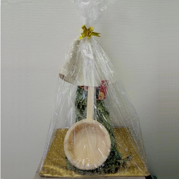 Банный подарочный набор Малый (ковш, шапочка, веник) от компании ООО "Ателье Саун" - фото 1