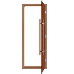 Дверь для бани Sawo 741-4SGD-1 (7х19, бронза, с порогом, с вертикальной ручкой 558, кедр)