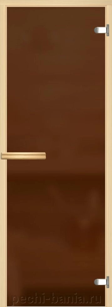Дверь для сауны АКМА Aspen M 7х19 (матовая бронза, 8 мм, коробка осина, арт. 225M) от компании ООО "Ателье Саун" - фото 1