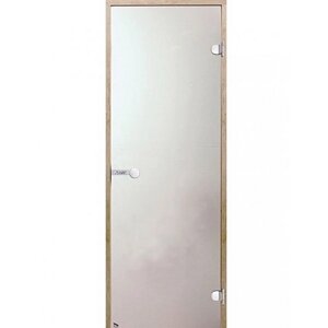 Дверь для сауны Harvia 7х19 (стеклянная, сатин, коробка сосна), D71905М