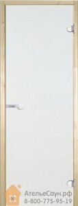 Дверь для сауны Harvia 8х21 (стеклянная, прозрачная, коробка осина), D82104H