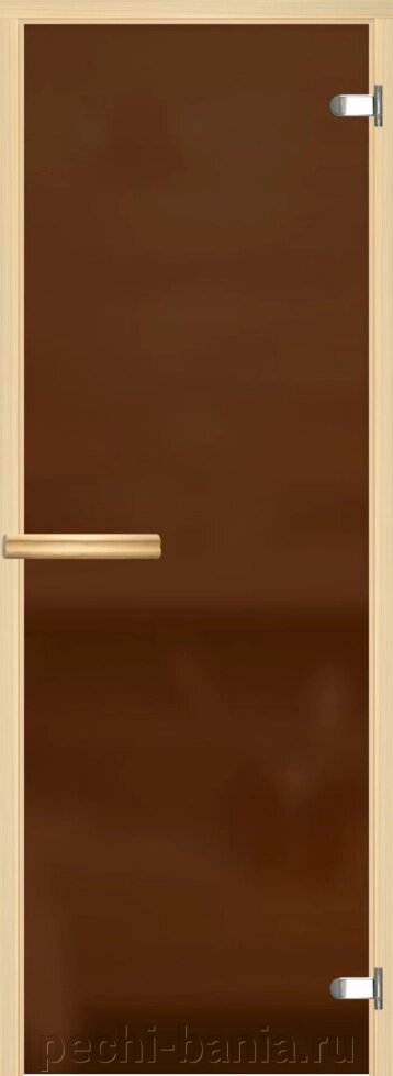 Дверь для сауны и бани АКМА Aspen M 7х18 (матовая бронза, 8 мм, коробка осина, арт. 264M) от компании ООО "Ателье Саун" - фото 1
