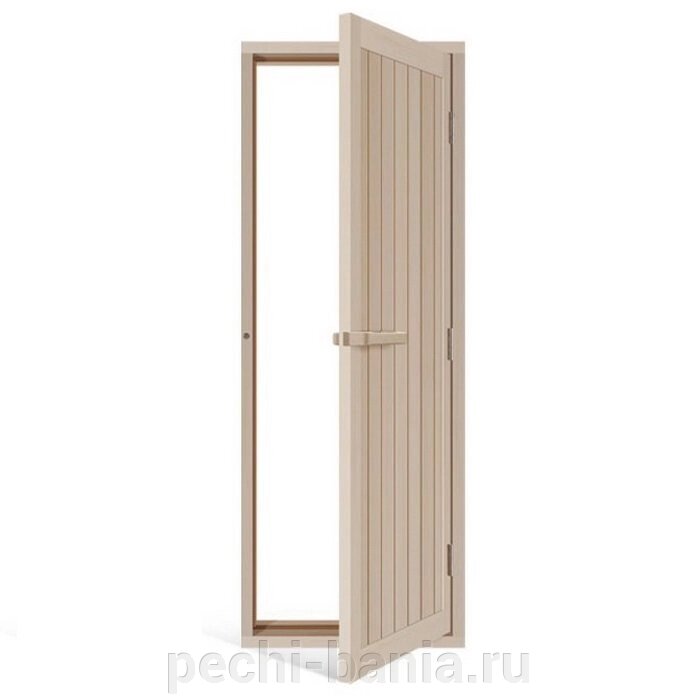 Дверь для сауны Sawo 734 4SA (700х2040 мм, деревянная глухая, с порогом, осина) от компании ООО "Ателье Саун" - фото 1