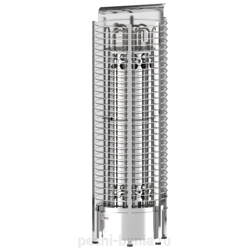 Электрическая печь Sawo Tower TH5-90 NS-WL P (без пульта и блока, пристенная, полукруглая) от компании ООО "Ателье Саун" - фото 1