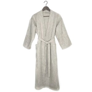 Халат кимоно для бани женский Linen Steam Натюрель (р. 44-46, бежевый, 100% лён)