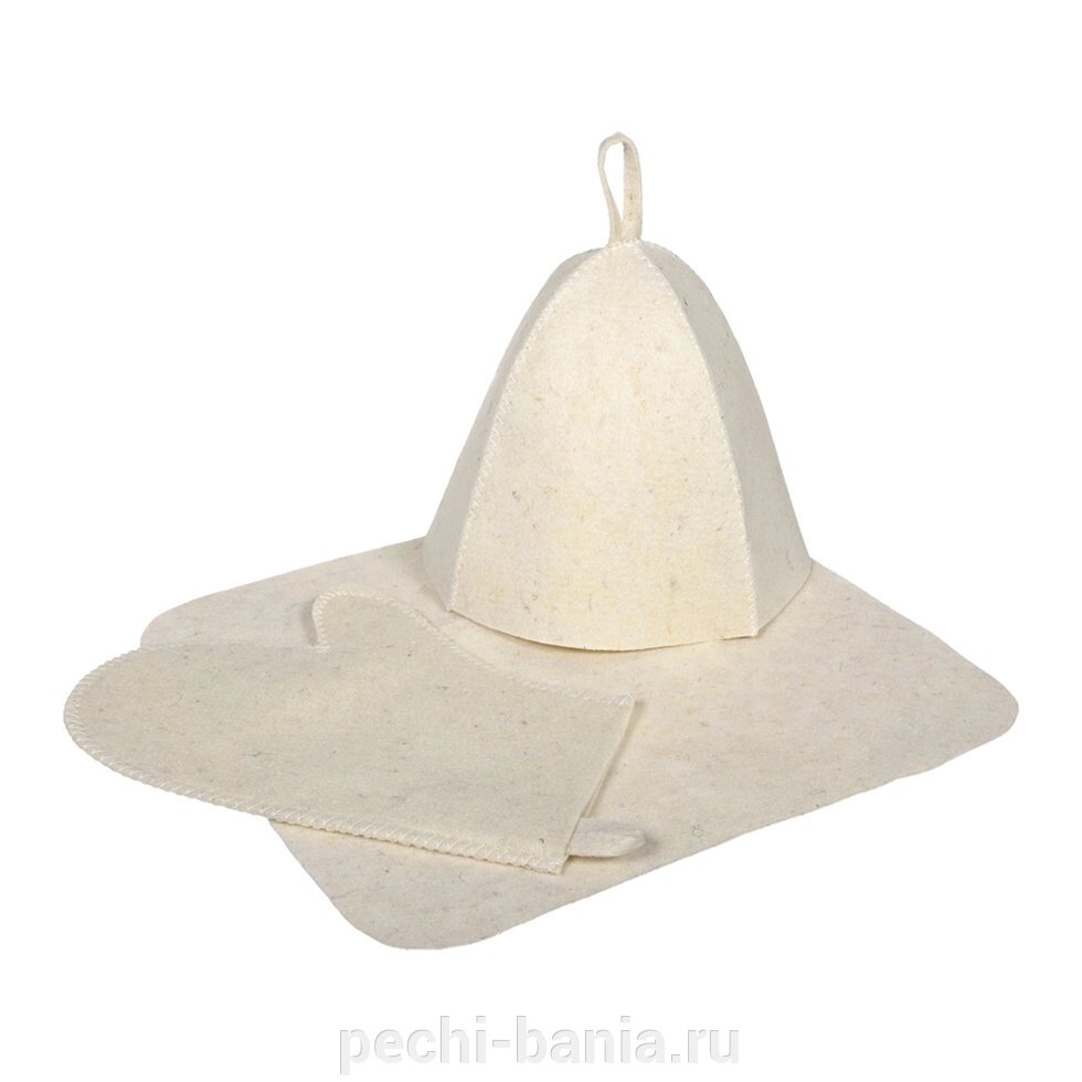 Набор из 3-х предметов Hot Pot: шапка, коврик, рукавица (войлок, арт. БШ 42013) от компании ООО "Ателье Саун" - фото 1