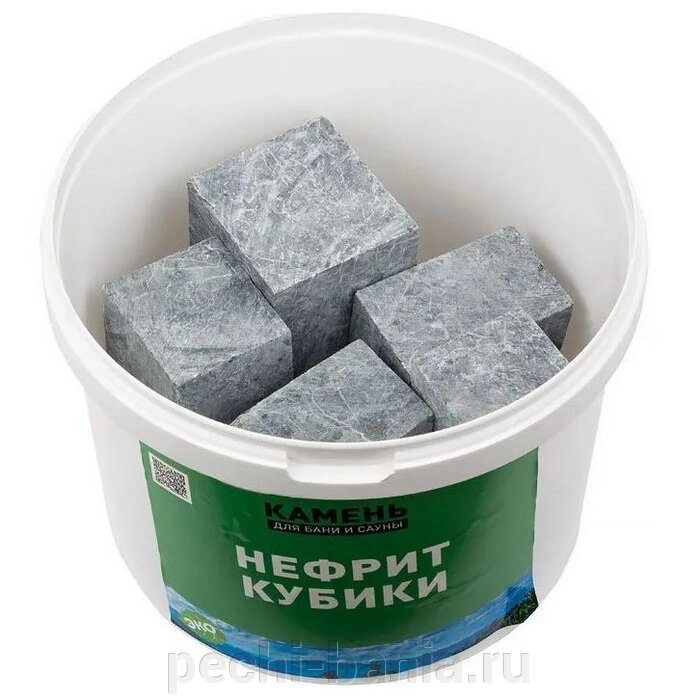 Нефрит кубики (камни для бани, 9х9 см), ведро 10 кг от компании ООО "Ателье Саун" - фото 1