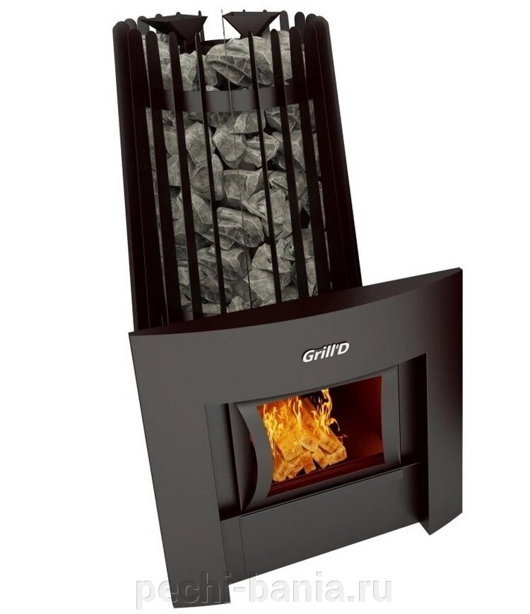 Печь для бани Grill D Cometa Vega 180 window black (чёрная, панорамная дверца) от компании ООО "Ателье Саун" - фото 1