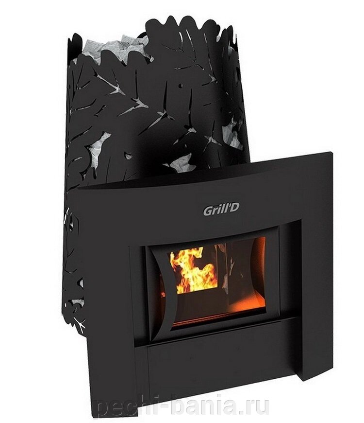 Печь для бани Grill D Dubravo 180 window black (чёрная, панорамная дверца) от компании ООО "Ателье Саун" - фото 1