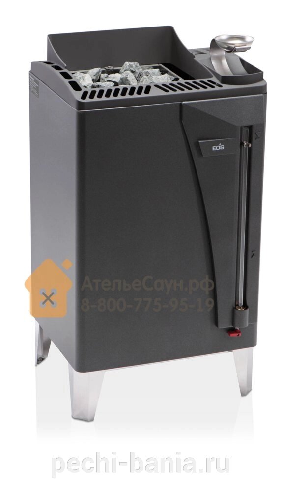 Печь EOS Bi-O-Max 9,0 кВт (антрацит, с парогенератором, арт. 942317) от компании ООО "Ателье Саун" - фото 1