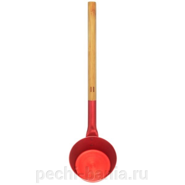 Алюминиевый черпак для сауны Tammer-Tukku Rento с бамбуковой ручкой (огненно-красный, арт. 308202) - акции