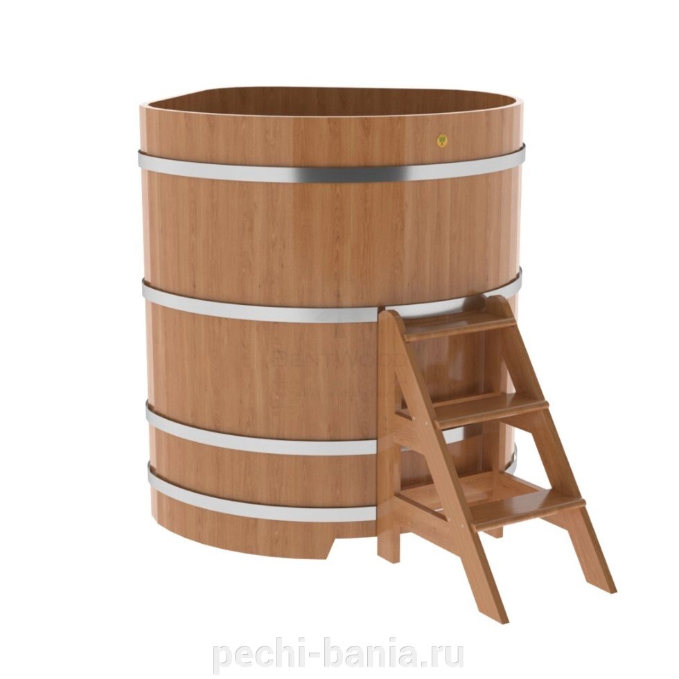 Купель для бани дубовая угловая 1,19х1,19 м (натуральный дуб, полимерное покрытие, H = 1,4 м) - Санкт-Петербург