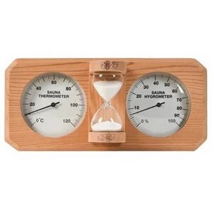 Термометр гигрометр с песочными часами 25-R White (канадский кедр)