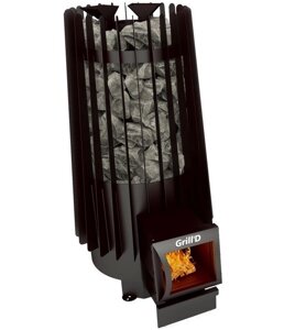 Печь для бани Grill D Cometa Vega 180 long black (чёрная, с выносной топкой)