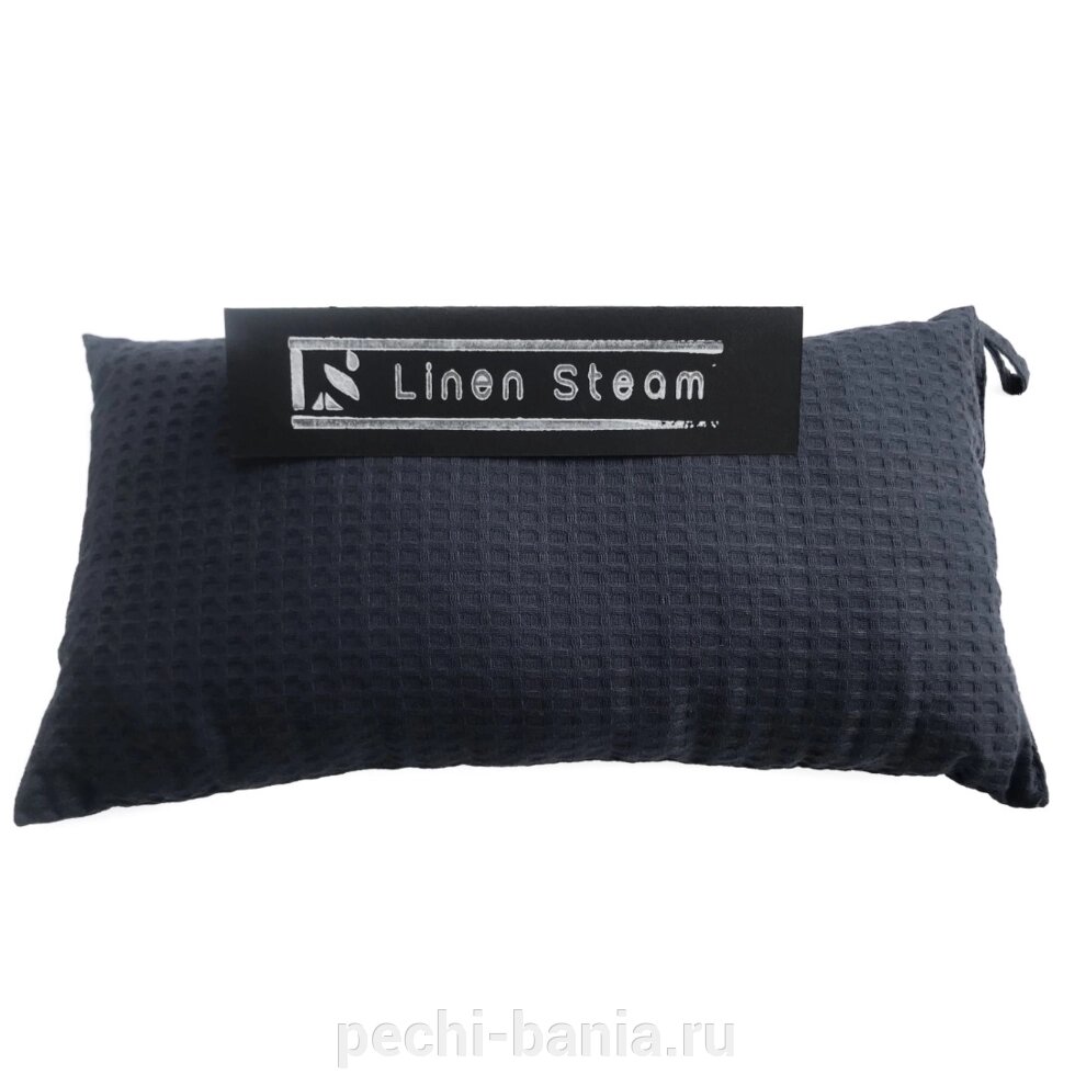 Подушка для бани Linen Steam Дельфин (22х40 см, графит, 100% хлопок) от компании ООО "Ателье Саун" - фото 1