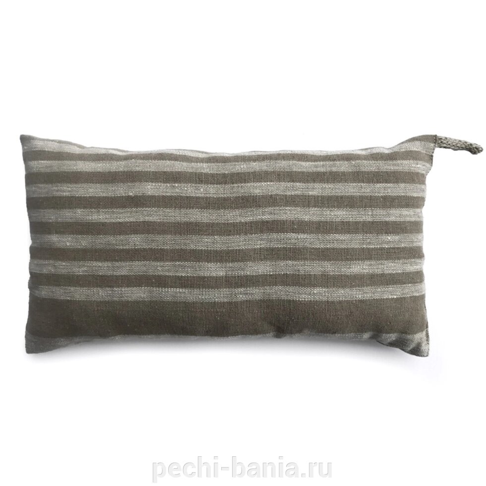 Подушка для сауны Linen Steam Капучино (22х40 см, бежевая полоска, 100% лён) от компании ООО "Ателье Саун" - фото 1