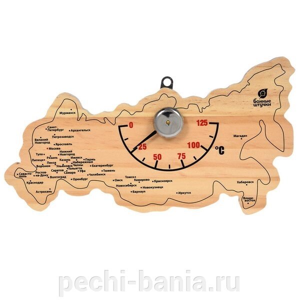 Термометр Карта России (22х11 см, арт. БШ 18056) от компании ООО "Ателье Саун" - фото 1
