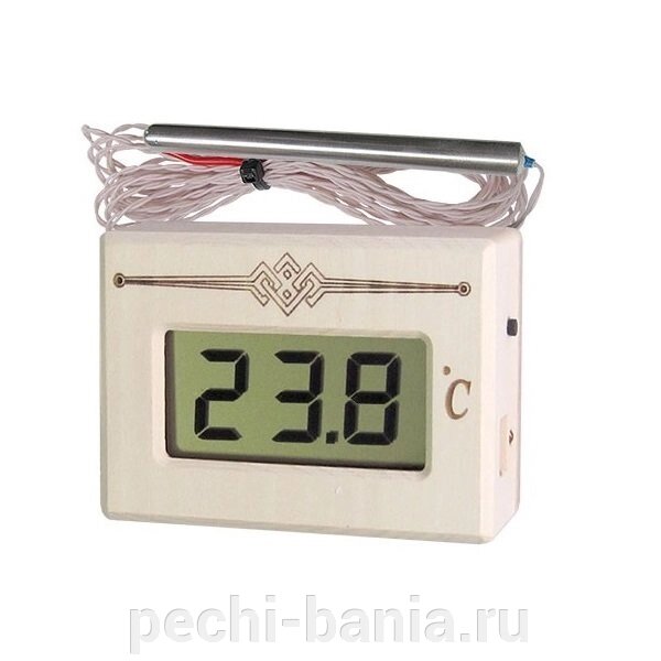 Выносной электронный термометр для сауны ТЭС (герметичный датчик в парной, табло снаружи) от компании ООО "Ателье Саун" - фото 1