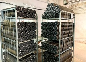 Ролики для конвейеров и рольгангов из черной стали длина 750 мм, диаметр 108 мм