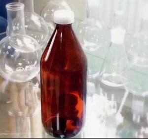 Бутылка стеклянная для реактивов БВ-1-1000 узкое горло, с навинчив. крышкой, темное стекло, уп. 8 шт
