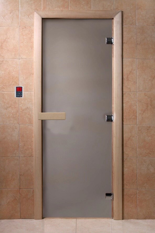 Дверь банная DW 1900х700 хвоя сатин 6мм 2 петли - характеристики